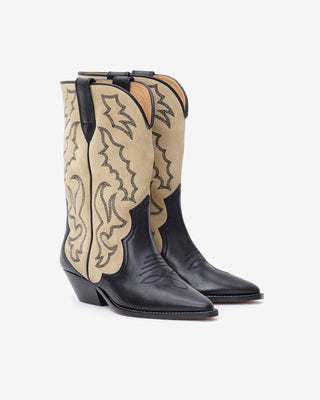 Duerto Embroidered Cowboy Boots Black