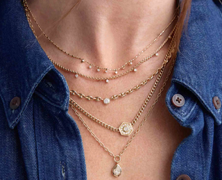 Floating Diamond Small Mariner Chain Necklace