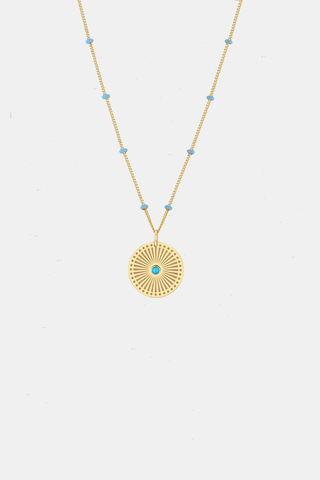 Turq Sunbeam Medallion Necklace