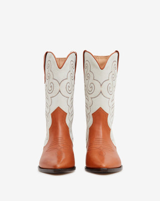 Duerto Embroidered Cowboy Boots Cognac