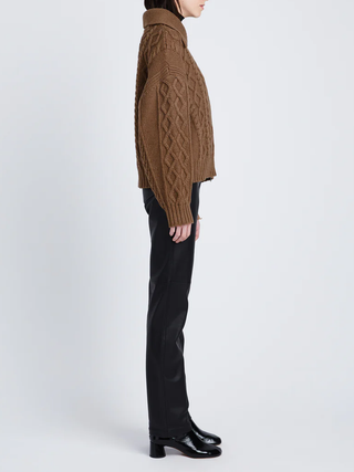Chunky Cable Zip Sweater Dk.Camel