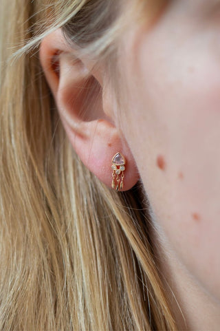 Diamonds Single Earring Light Pink celine daoust 14k gold