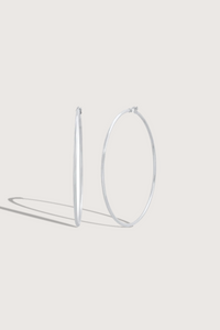 flat lay 2" Skinny Hoops White Gold 14k white gold