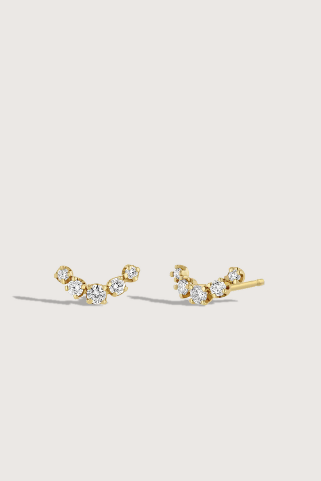 5 Graduated Prong Diamond Curved Bar Studs | ZOE CHICCO | Otte New York