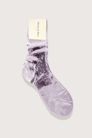 One Ribbed Laminated Socks Lilac