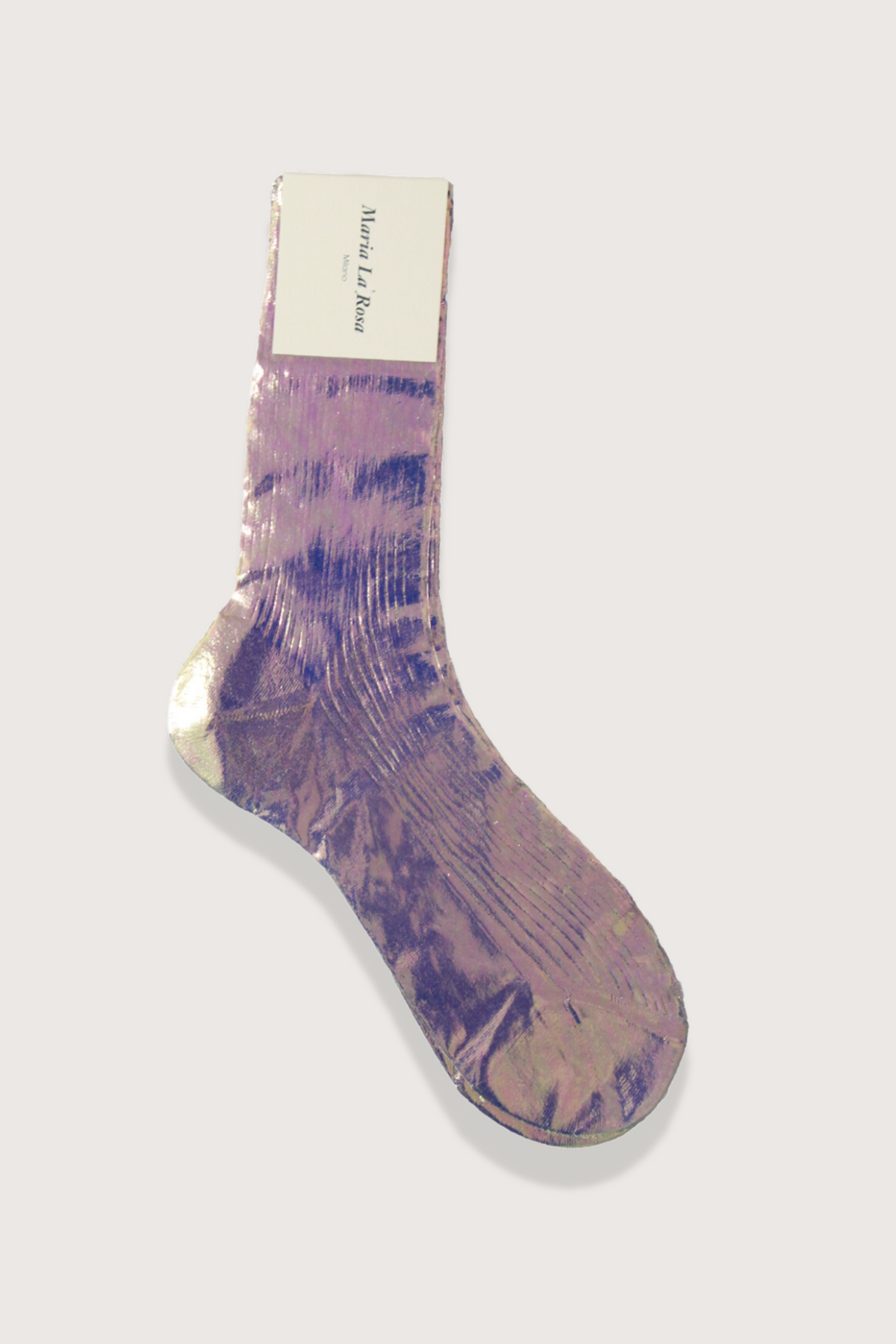 One Ribbed Laminated Socks Bluette