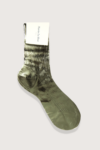 One Ribbed Laminated Socks Grey