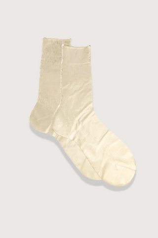 One Ribbed Laminated Socks Platino