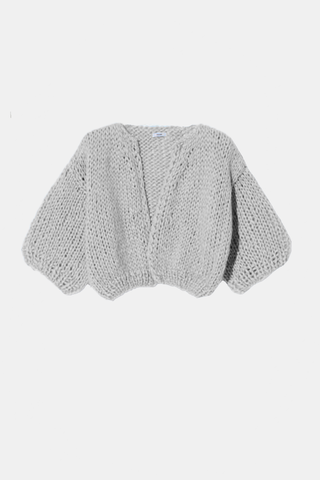 Alpaca S/S Bomer Cardi Sweater Grey
