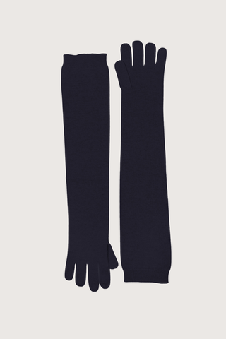 flat lay Alta Long Cashmere Gloves Midnight 100% Cashmere
Long length
Ribbed cuff