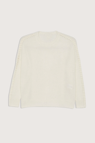 flat lay Amea Sweater Blanc white Round neck sweater

Oversized cut
Composition: 100% cashmere
2-threads jersey knitting