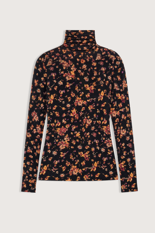 flat lay Aurelia Long Sleeve Turtle Neck Noir black with red yellow floral print Printed jersey
Vibrant florals
Streamlined silhouette
91% rayon, 9% elastane
Mock neckline
Long sleeve
Designed to elegantly sculpt the body