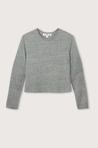 flat lay babe Long sleeve Tee Heather Grey by amo