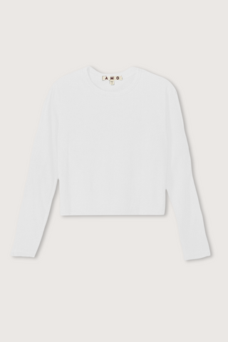 flat lay Babe Long sleeve Tee White by amo