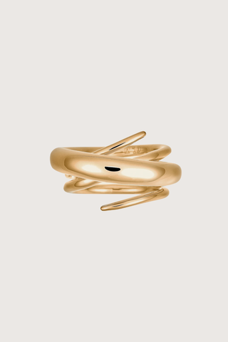flat lay Bague Hurly Burly Ring 925 Silver covered with 18 carat gold (Vermeil 5 microns)