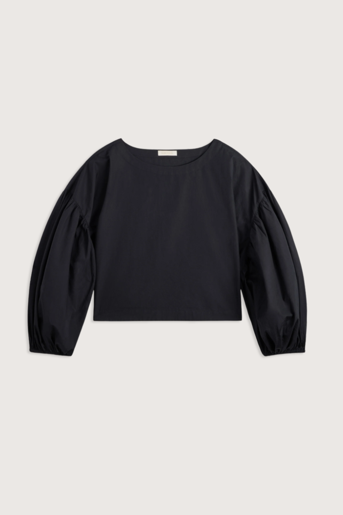 flat lay Balon Stripe Long Sleeve Top Black Oversized puffy sleeves
Elasticated cuff
Crewneck
Boxy cropped fit
Drop shoulder
poplin cotton