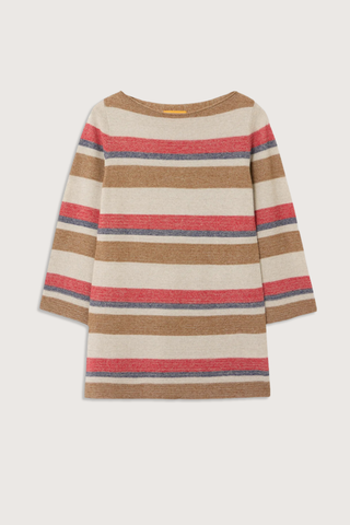 flat lay Bayside Mini Dress cream multi stripe LIGHT-WEIGHT TEXTURED STRIPE DRESS
RELAXED FIT
BOAT NECK MINI DRESS WITH FLARED SLEEVES
54% LINEN, 46% SILK