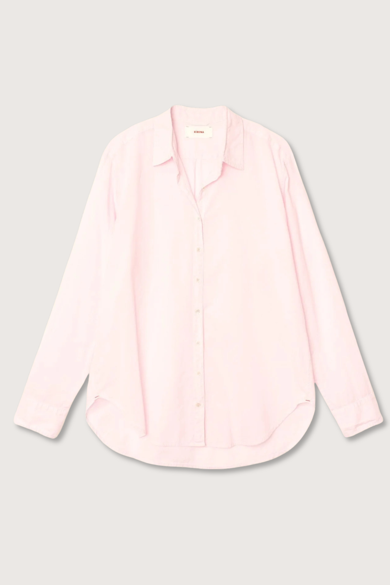 flat lay Beau Shirt Pale Rose cotton poplin Boyfriend style
Button down
Long sleeve
Relaxed and generous fit