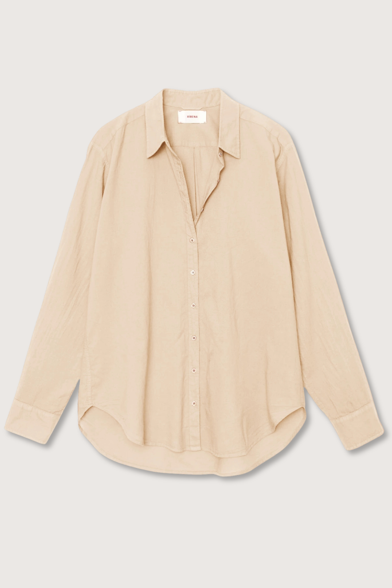 flat lay Beau Shirt Parchment cotton poplin Boyfriend style
Button down
Long sleeve
Relaxed and generous fit