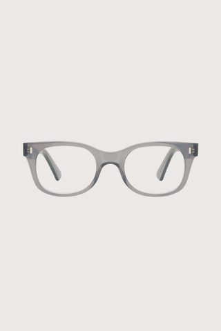 front profile Bixby Reader Donkey +2.00 grey frame and clear lens