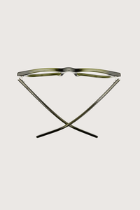top profile Bixby Reader Heritage Green +1.50 green frame clear lens