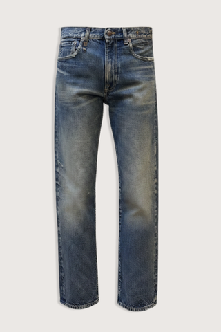 flat lay Boyfriend Jean Rigid Bowery Indigo Straight-leg boyfriend fit
Turkish rigid indigo denim
Medium-Dark indigo wash
Mild wear pattern.
13 oz 100% cotton
27.17”