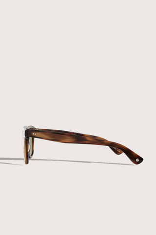 side profile Broadway Sun Glasses square shape tortoise frame with green lens