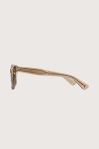 side profile Broadway Sunglasses square shape beige frame green tint lens