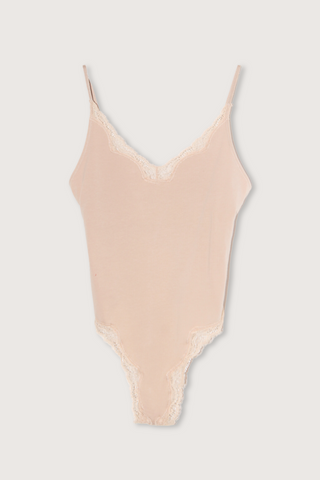 Giulietta Bodysuit w/Lace Macadamia