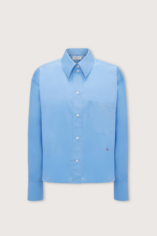 Cropped Long Sleeve Shirt Blue