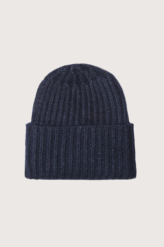 flat lay Cashmere Beanie Lux Sailor Indigo 100% Cashmere
Ribbed
Bottom turn-ups
