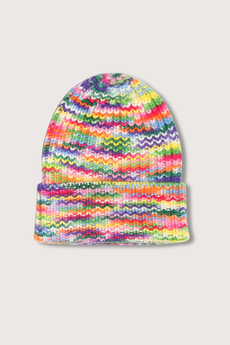 flat lay Cashmere Beanie Sailor Space Rainbow