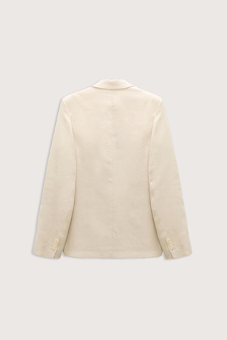 back flat lay Casual Double Breasted Long Jacket champagne white Straight cut
50 % Linen, 50 % Cotton
Peaked lapel
Flap pockets
Chest pocket
Slit cuffs
Partially lined