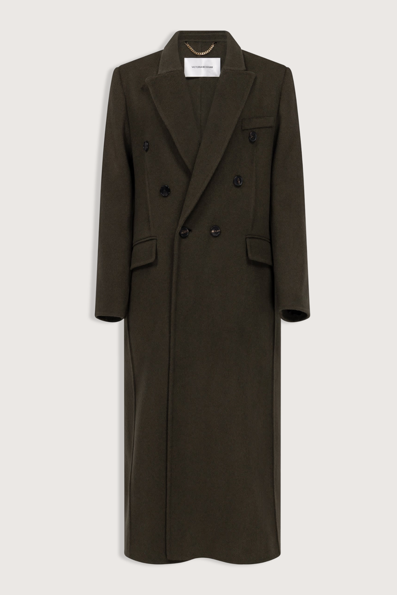 flat lay Catrina Coat marsh green Tailored coat
Longline half double breasted coat
Oversized shoulder
Back vent
Half lined
Flap pockets
75% Virgin Wool 20% Polyamide 5% Cashmere