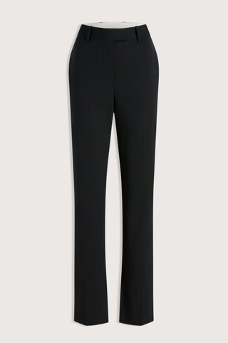 flat lay Charlie Tropical Wool Long Trouser black Slim leg
Straight tailored trouser
Tropical wool suiting
Split hem
Mid-rise
Extended hook
Button tab closure at the waist
Belt loops
Side seam pockets
Sharp center front crease
Single back welt pocket