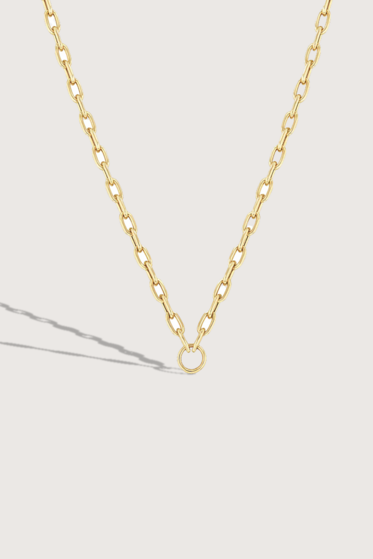 Circle Medium Square Oval Chain Necklace 14k gold