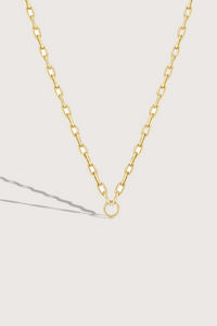 Circle Medium Square Oval Chain Necklace 14k gold