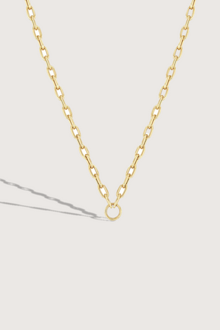 Circle Medium Square Oval Chain Necklace 14k gold