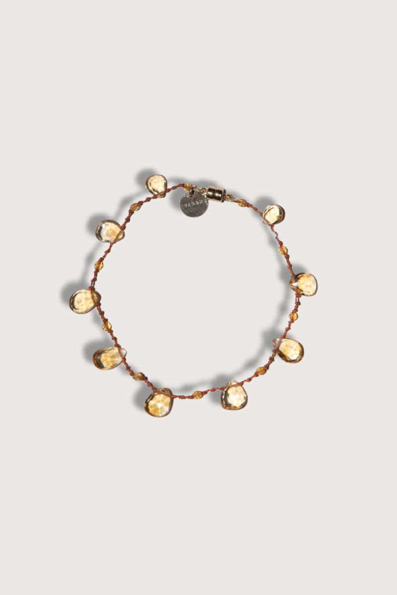 flat lay Citrine Mill Bracelet - Magnetic Clasp, ~20 carats