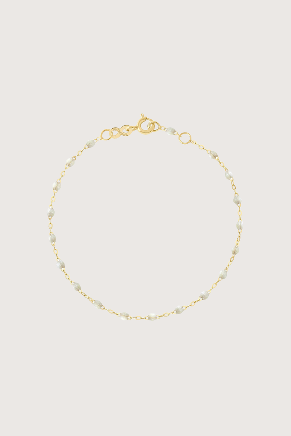flat lay Classic Gigi Bracelet 6.7" 18K Yellow Gold Opal Unique Opal jewels
6.7" chain with adjustable clasp at 6.3"