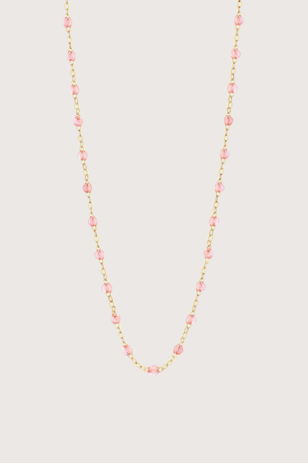 flat lay Classic Gigi Necklace 16.5" 18K Yellow Gold Rosee Rosee jewels
varying 16.5" options and solid black jewels
16.5" chain with adjustable clasp at 16.1"