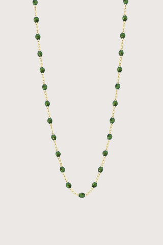 flat lay Classic Gigi Necklace 16.5" 18K Yellow Gold Scarab Scarab jewels
varying 16.5" options and solid black jewels
16.5" chain with adjustable clasp at 16.1"