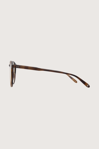 side profile Clune Sunglasses round brown tortoiseshell frame green tint lens