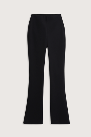 flat lay Cody Cropped Kick Flare Pinto Jersey black side zip closure