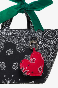 charm on a bag Coeur Charm red heart bandana cotton with snap hook