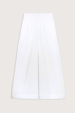 flat lay Conor Elastic Poplin Pant white Full leg
Extra length
Side pockets
Generously wide hem
Statement back pockets
Signature wide elastic waist
100% Cotton