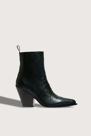 Western  Leather Boot Verde