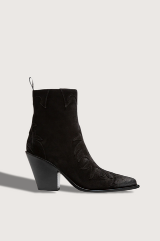 Western Suede Boots Nero