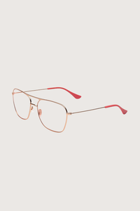 side profile  HOOPER Reading Glasses Classic +1.50 aviator style rose gold frame clear lens