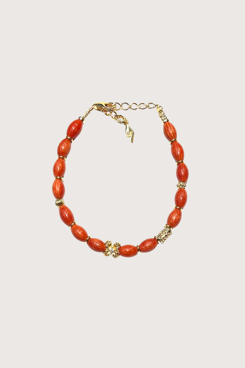 flat lay Coralo Bracelet Bamboo and Gold-filled beads

Dimensions: 16cm